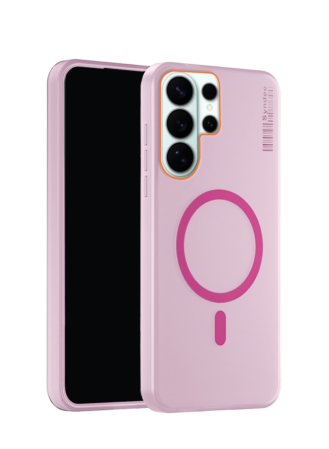 Syndee Samsung Galaxy S26 Ultra 5G 2026 Syndee Series Hybrid Translucent Magsafe with Magnetic Charging Raised Camera Lips Elegant Look Case Cover (MCMPMN) - Baby Pink